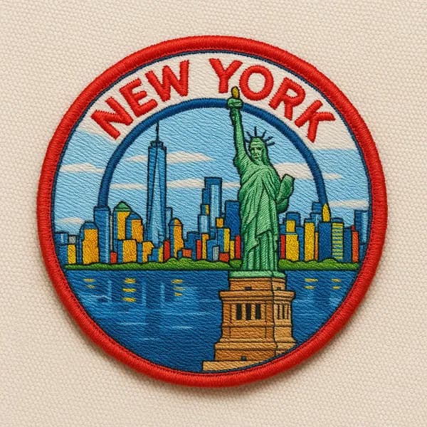 GPT image: Vibrant Embroidered Patch: A Cartoony Homage to National Identity - AI generated artwork with prompt